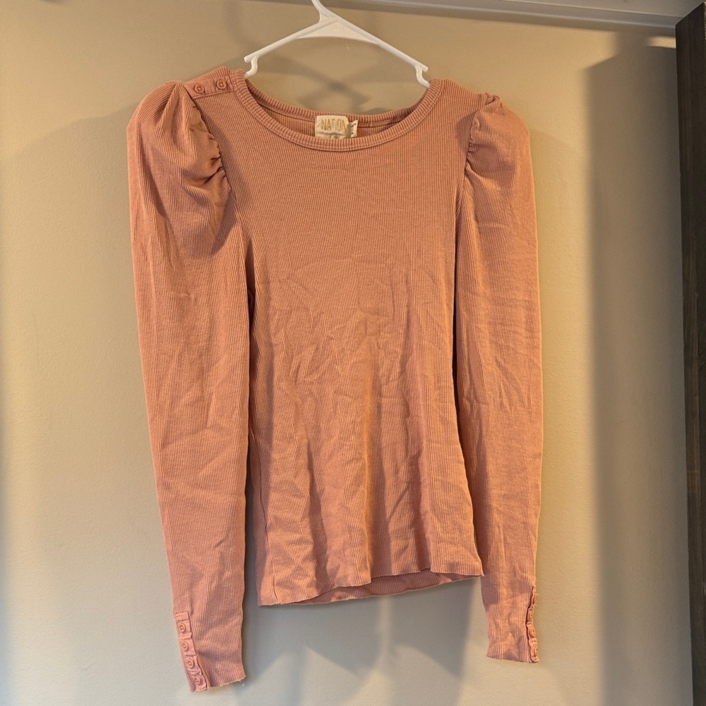 Nation Pink Button-Detail Blouse